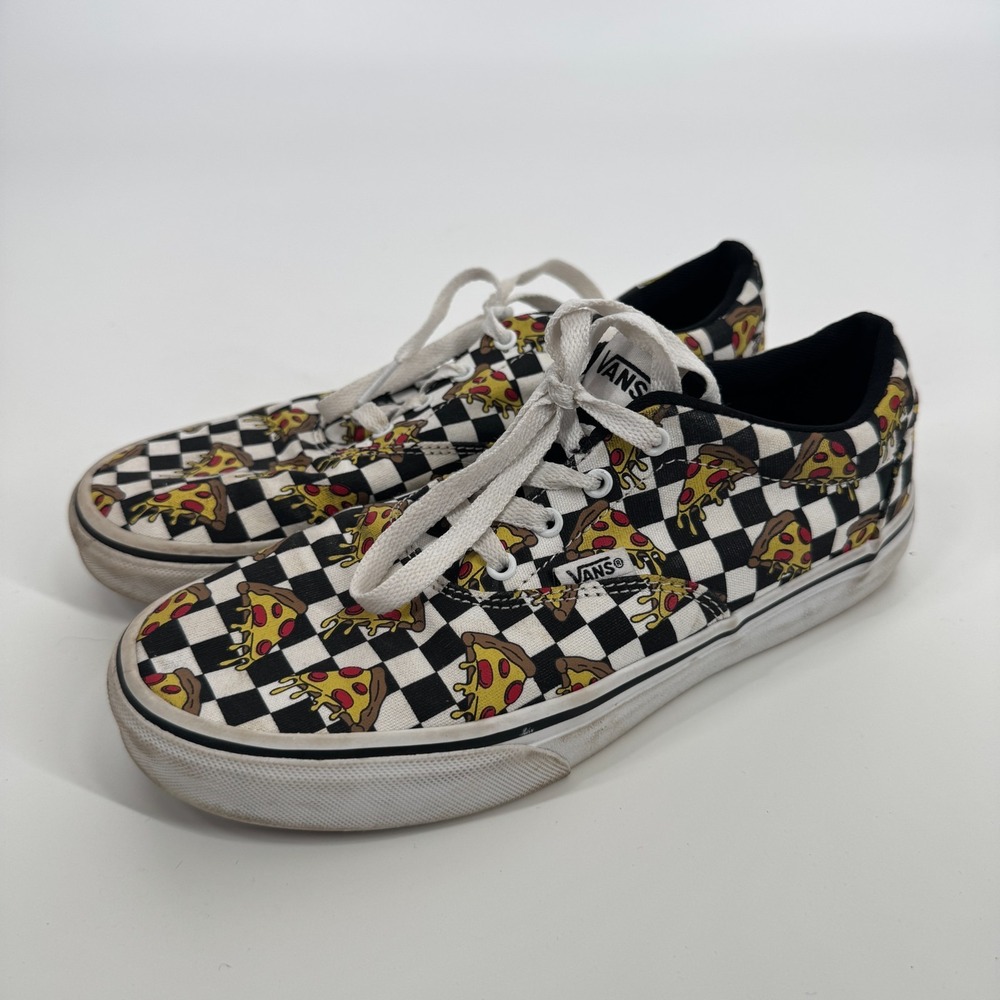 VANS Doheny Low Unisex Kids Size 5.5 Black/White Checkerboard Pizza Lace-Up